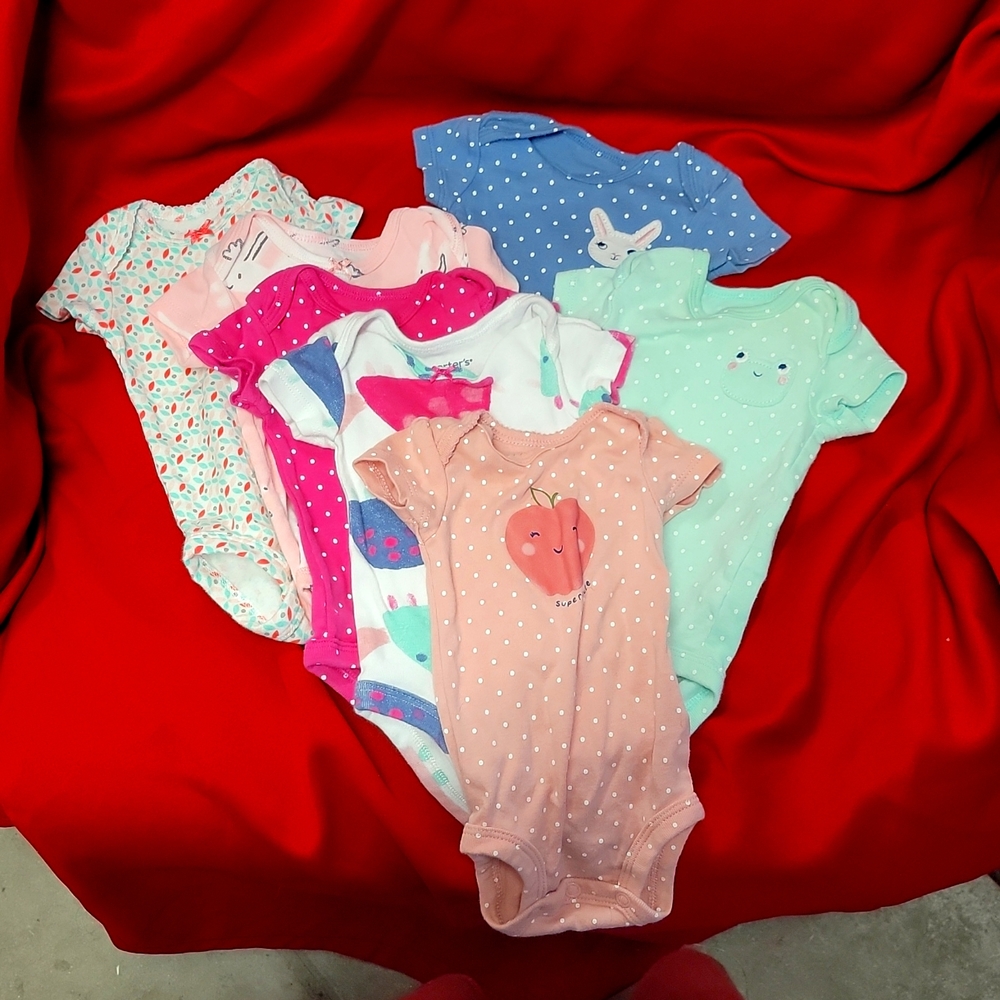 NB Lot of 7 Carter's Onesies